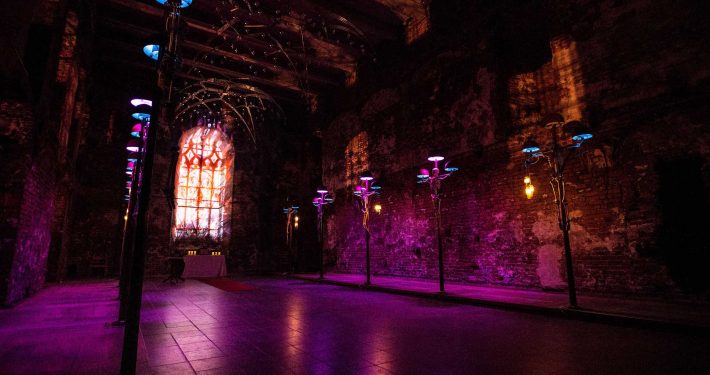 Tech responsible for the "Koldinghus Haunted Castle" setup 2018